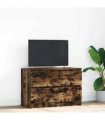 vidaXL TV Cabinet Smoked Oak 80x35x54 cm Engineered Wood
