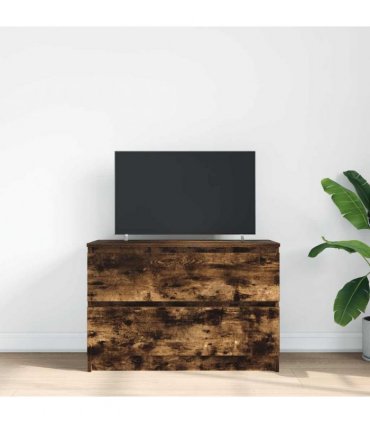 vidaXL TV Cabinet Smoked Oak 80x35x54 cm Engineered Wood