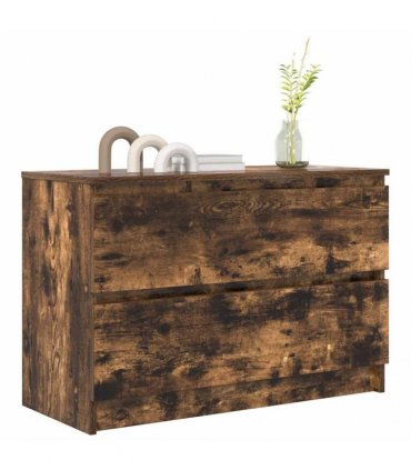 vidaXL TV Cabinet Smoked Oak 80x35x54 cm Engineered Wood