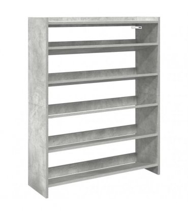 vidaXL Shoe Rack Concrete Grey 80x25x100 cm Engineered Wood