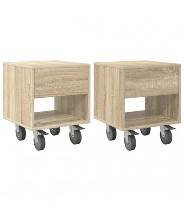 vidaXL Bedside Table 2 pcs Sonoma Oak 40.5 x 40 x 48 cm