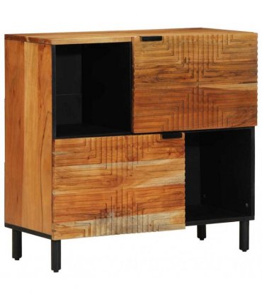 vidaXL Sideboard with Shelf Brown 80 x 33 x 75 cm Solid Mango Wood