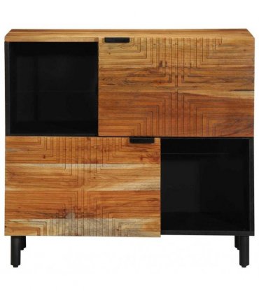 vidaXL Sideboard with Shelf Brown 80 x 33 x 75 cm Solid Mango Wood