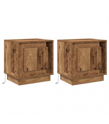 vidaXL Bedside Cabinet 2 pcs Old Wood 44 x 34.5 x 45 cm