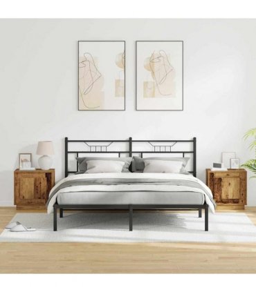 vidaXL Bedside Cabinet 2 pcs Old Wood 44 x 34.5 x 45 cm