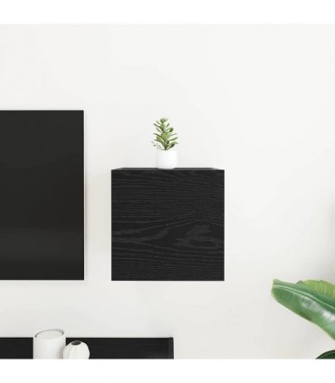 vidaXL TV Cabinet Black Oak 30.5 x 30 x 30 cm Engineered Wood