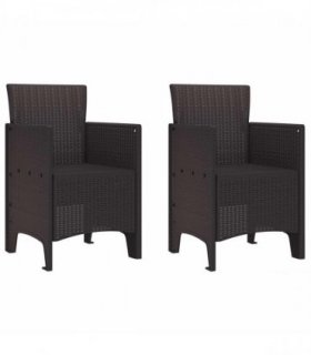 vidaXL Garden Chair 2 pcs Brown 53 x 49 x 85 cm Polypropylene