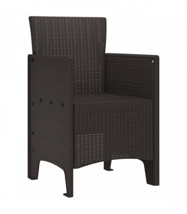 vidaXL Garden Chair 2 pcs Brown 53 x 49 x 85 cm Polypropylene