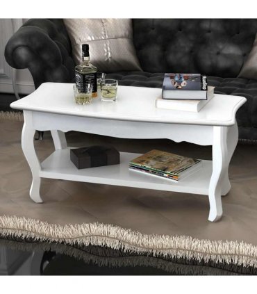 vidaXL Coffee Table 2 Tiers MDF White