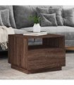 vidaXL Coffee Table with LED Lights Brown Oak 50x49x40 cm