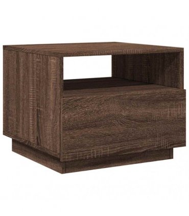 vidaXL Coffee Table with LED Lights Brown Oak 50x49x40 cm