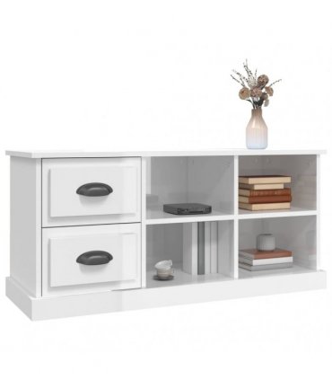 vidaXL TV Cabinet High Gloss White 102x35.5x47.5 cm Engineered Wood