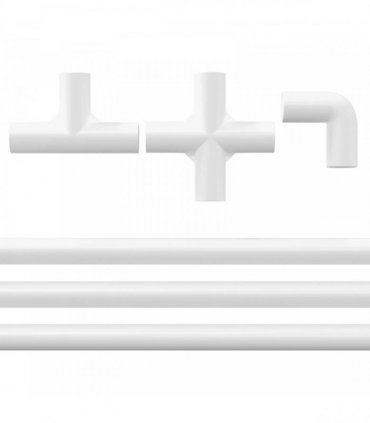 vidaXL PVC Pipe 12 pcs White 12.2 x 1.8 x 500 mm PP and PE