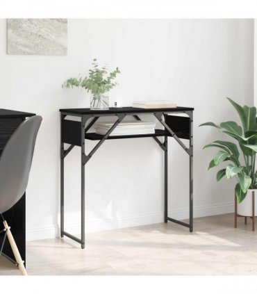 vidaXL ConsoleTable Black Oak 75x30x75cm Engineered Wood