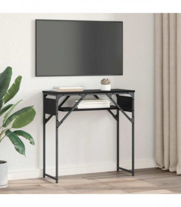 vidaXL ConsoleTable Black Oak 75x30x75cm Engineered Wood