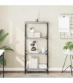 vidaXL Bookcase 4-Tier Grey Sonoma 59x35x132 cm Engineered Wood