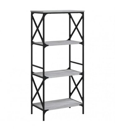 vidaXL Bookcase 4-Tier Grey Sonoma 59x35x132 cm Engineered Wood