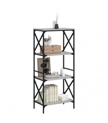 vidaXL Bookcase 4-Tier Grey Sonoma 59x35x132 cm Engineered Wood