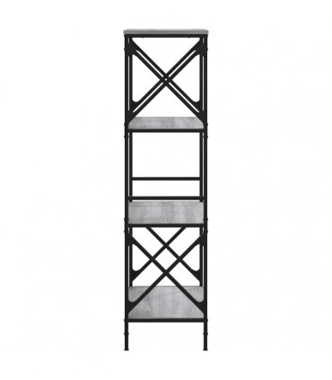 vidaXL Bookcase 4-Tier Grey Sonoma 59x35x132 cm Engineered Wood