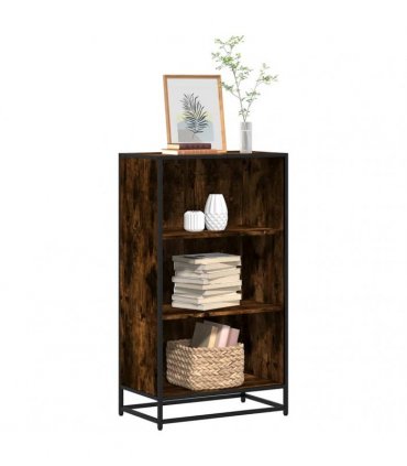 vidaXL Book Cabinet Smoked Oak 60x35x107.5 cm Engineered Wood