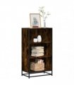 vidaXL Book Cabinet Smoked Oak 60x35x107.5 cm Engineered Wood