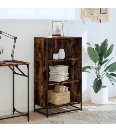 vidaXL Book Cabinet Smoked Oak 60x35x107.5 cm Engineered Wood