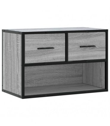 vidaXL TV Cabinet Grey Sonoma 60x31x39.5 cm Engineered Wood and Metal