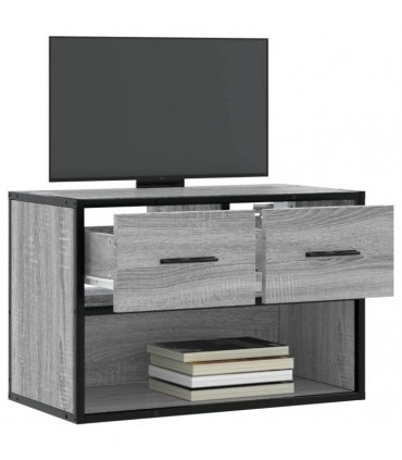 vidaXL TV Cabinet Grey Sonoma 60x31x39.5 cm Engineered Wood and Metal