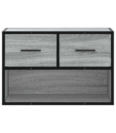 vidaXL TV Cabinet Grey Sonoma 60x31x39.5 cm Engineered Wood and Metal