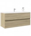 vidaXL Bathroom Sink Cabinet Sonoma Oak 100x38.5x45 cm Engineered Wood