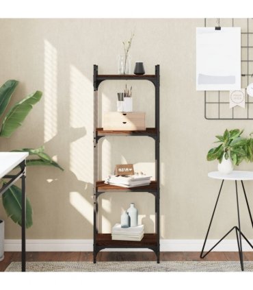 vidaXL Bookcase 4-Tier Brown Oak 40x30x120 cm Engineered Wood
