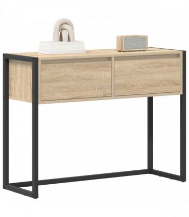 vidaXL End Table with Drawer Sonoma 100 x 36 x 75 cm Engineered Wood