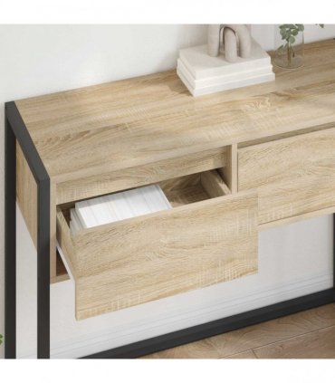 vidaXL End Table with Drawer Sonoma 100 x 36 x 75 cm Engineered Wood