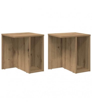 vidaXL End Table 2 pcs Artisan Oak 37 x 32 x 40 cm Engineered Wood