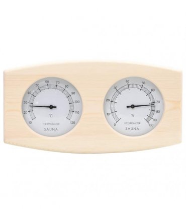vidaXL 2 in 1 Sauna Hygrothermograph and Sand Timer Set Solid Wood Pine