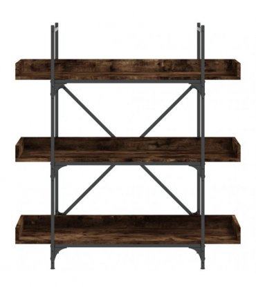 vidaXL Bookcase 3-Tier Smoked Oak 100x33x108.5 cm Engineered Wood