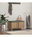 vidaXL Hall Bench with Cushion with Door Artisan Oak 80 x 38 x 46 cm