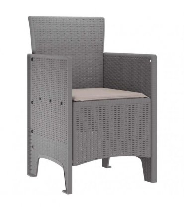 vidaXL Garden Chair 4 pcs Light Grey 53 x 49 x 85 cm Polypropylene