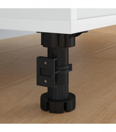 vidaXL Furniture Feet Adjustable 12 pcs Black 46 x 46 x 128 mm PP