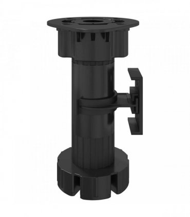 vidaXL Furniture Feet Adjustable 12 pcs Black 46 x 46 x 128 mm PP