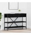 vidaXL Console Table with Drawer Black Oak 100 x 34.5 x 75 cm Wood