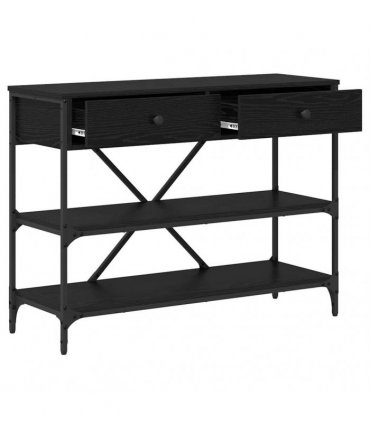 vidaXL Console Table with Drawer Black Oak 100 x 34.5 x 75 cm Wood