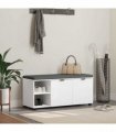 vidaXL Hall Bench White 100 x 38 x 46 cm Engineered Wood and Fabric
