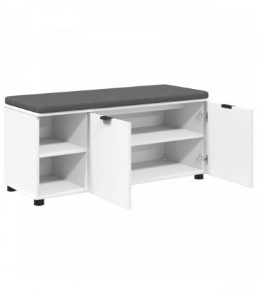vidaXL Hall Bench White 100 x 38 x 46 cm Engineered Wood and Fabric