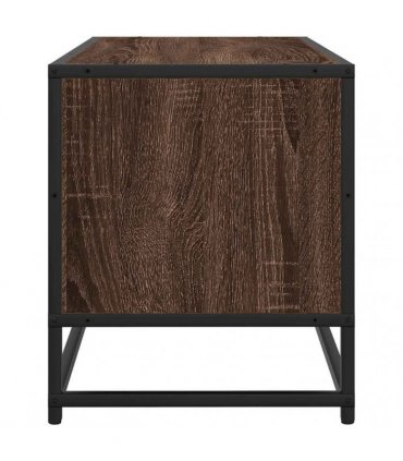 vidaXL TV Cabinet Brown Oak 100x34.5x40 cm Engineered Wood and Metal