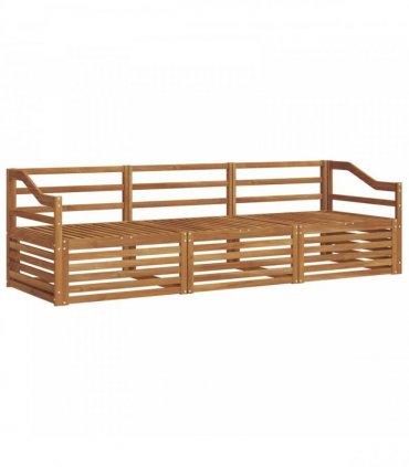 vidaXL Outdoor Sofa Set 3 pcs Natural Solid Acacia Wood