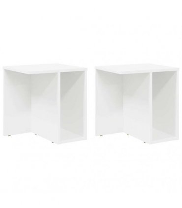 vidaXL End Table 2 pcs White 37 x 32 x 40 cm Engineered Wood