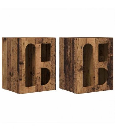 vidaXL Bedside Table ELST 2 pcs Old Wood 40 x 35 x 50 cm