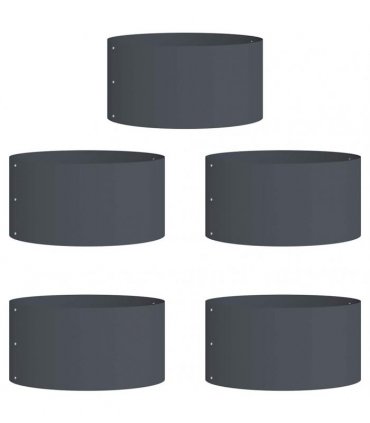 vidaXL Planter Ring 5 pcs Anthracite 40 x 40 x 20 cm Cold-rolled Steel