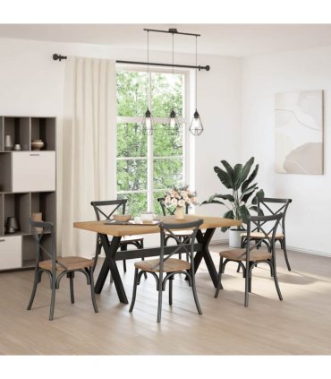 vidaXL Dining Table NOAIN X-Shaped Legs 160x90x75 cm Solid Wood Pine